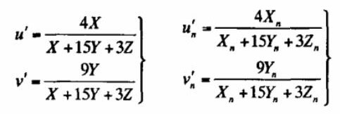 u'、v'和u'n、v'n色品坐標(biāo)