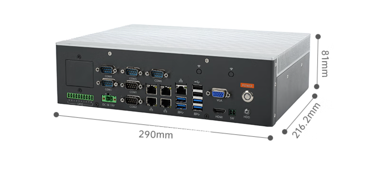 該款機(jī)器整體主要為銀灰色，尺寸為290（帶壁掛319.2）*216.2*81（帶壁掛87.5）mm（寬*深*高）。