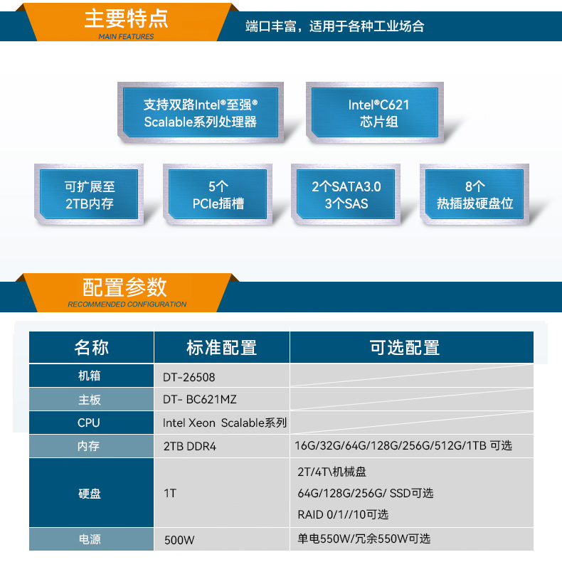 東田工控服務(wù)器,至強Scalable系列處理器,5PCIe擴展工業(yè)電腦,DT-26508-BC621MZ.jpg