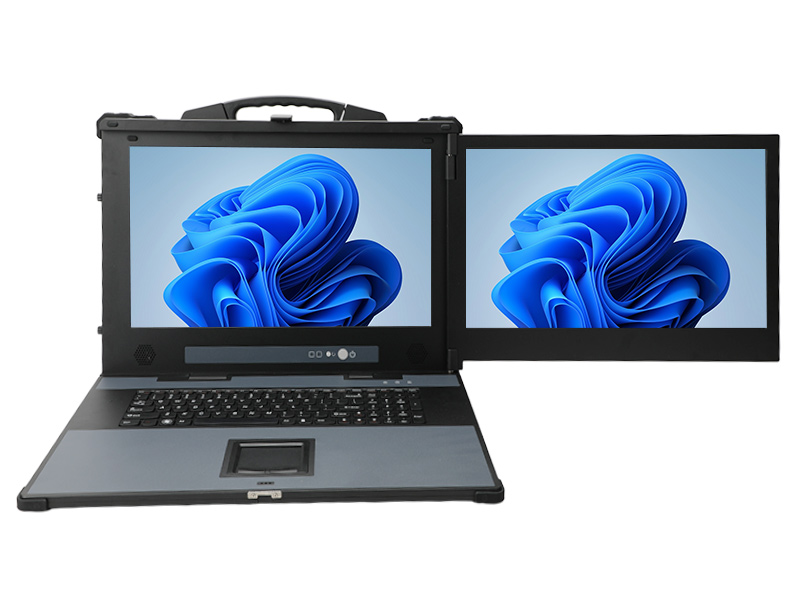 下翻雙屏加固便攜機,17.3英寸高亮觸控工業(yè)主機,戶外設備巡檢,DTG-1427ZD-BH610MA