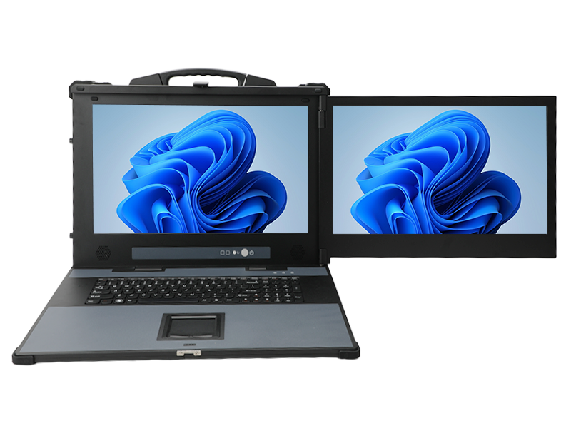 下翻雙屏加固便攜機,17.3英寸高亮觸控工業(yè)主機,戶外設備巡檢,DTG-1427ZD-BH610MA